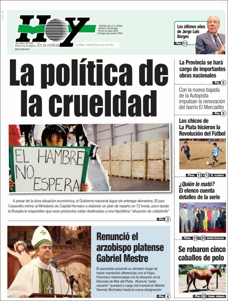 Portada de Diario Hoy (Argentina)