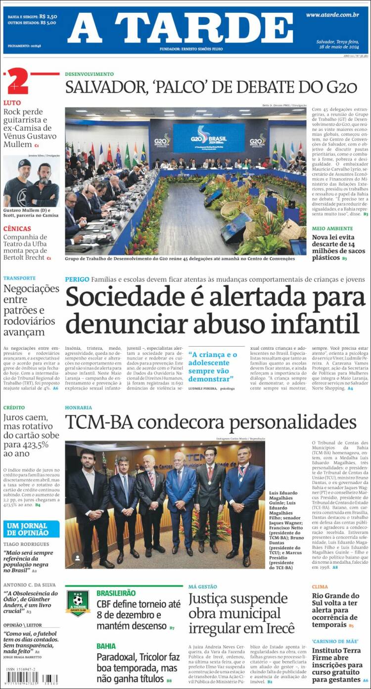 Portada de Diário A Tarde (Brasil)