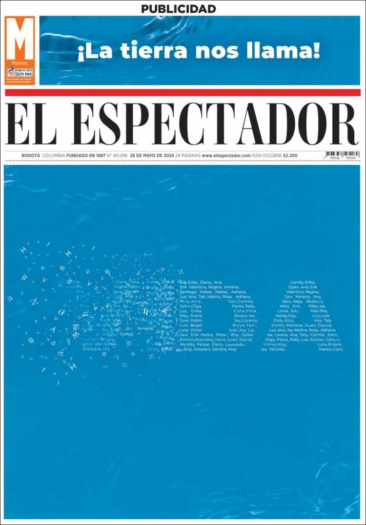 Portada de El Espectador (Colombia)