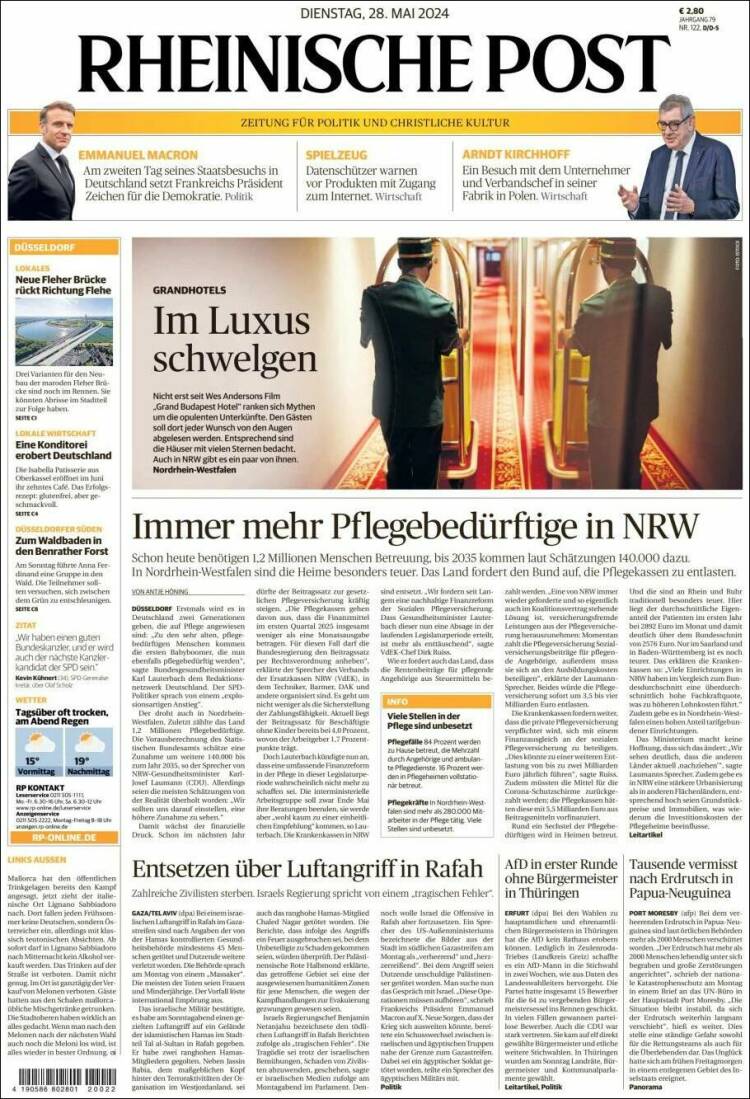 Portada de Rheinische Post (Alemania)