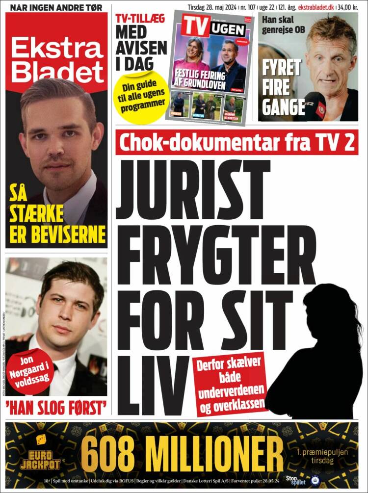 Portada de Ekstra Bladet (Dinamarca)