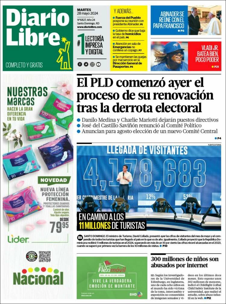 Portada de Diario Libre (R. Dominicana)