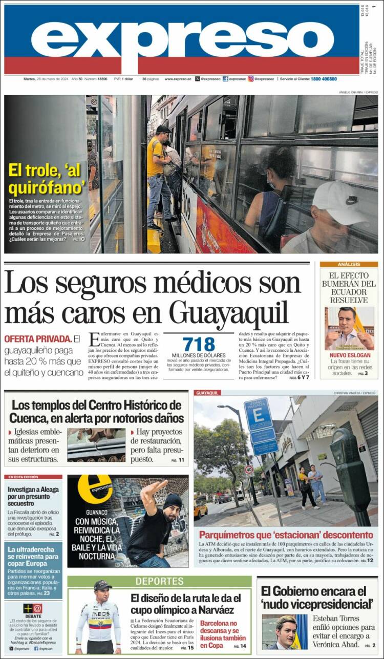Portada de Expreso (Ecuador)