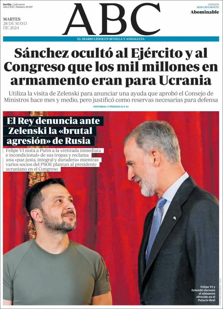Portada de ABC - Sevilla (Espa&ntilde;a)