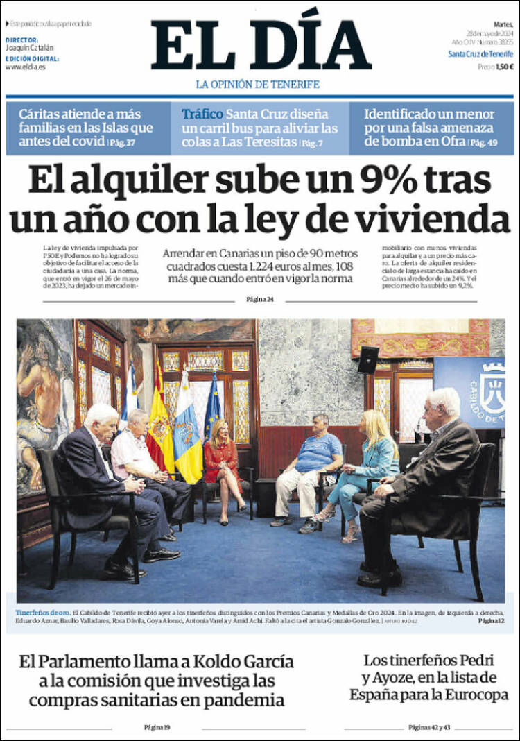 Portada de El Día (Espa&ntilde;a)