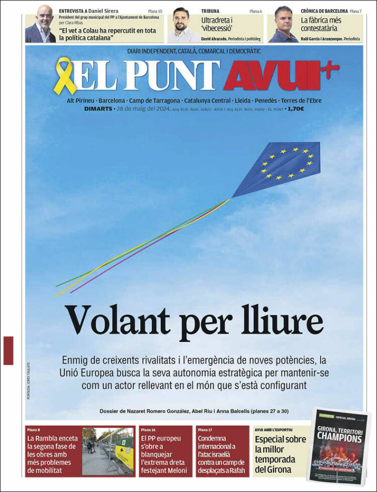 Portada de El Punt Avui (Espa&ntilde;a)