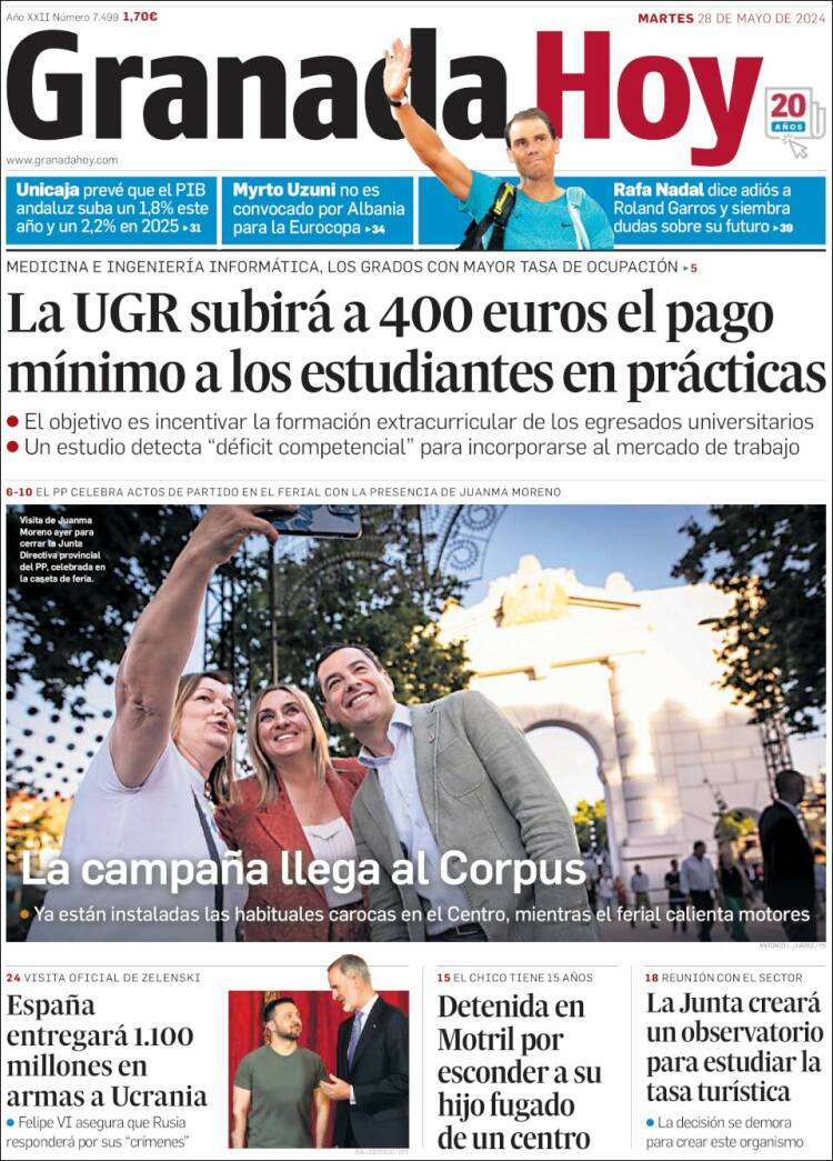 Portada de Granada Hoy (Espa&ntilde;a)