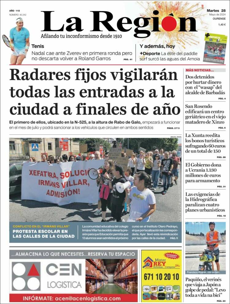 Portada de La Región de Ourense (Espa&ntilde;a)