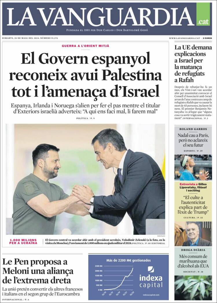 Portada de La Vanguardia (Espa&ntilde;a)