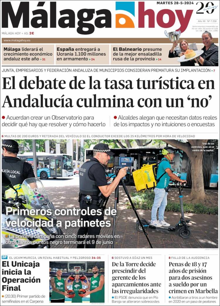 Portada de Málaga Hoy (Espa&ntilde;a)
