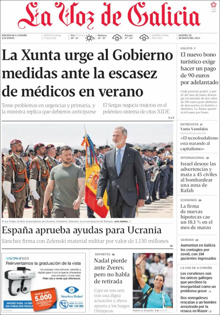 Portada de La Voz de Galicia (Espa&ntilde;a)