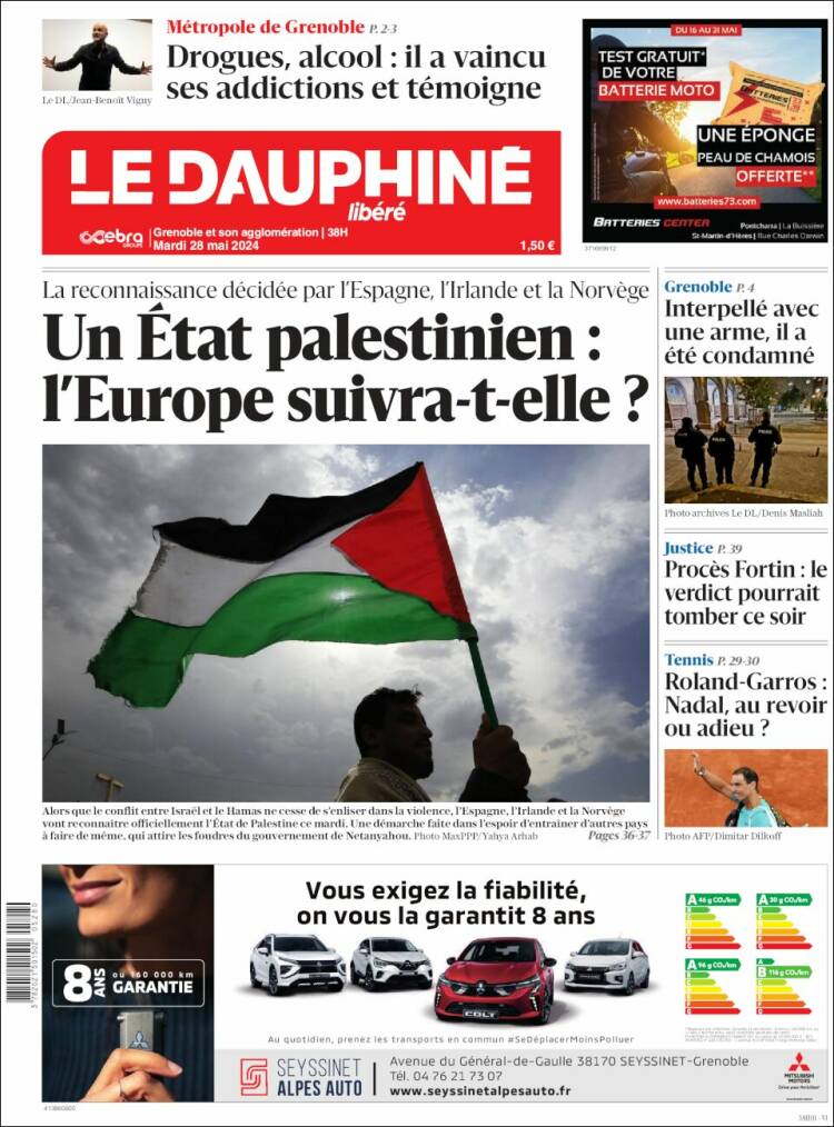 Portada de Le Dauphiné Libéré (Francia)