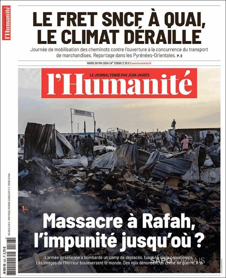 Portada de l'Humanite (Francia)