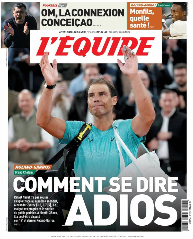 Portada de L'Equipe (Francia)