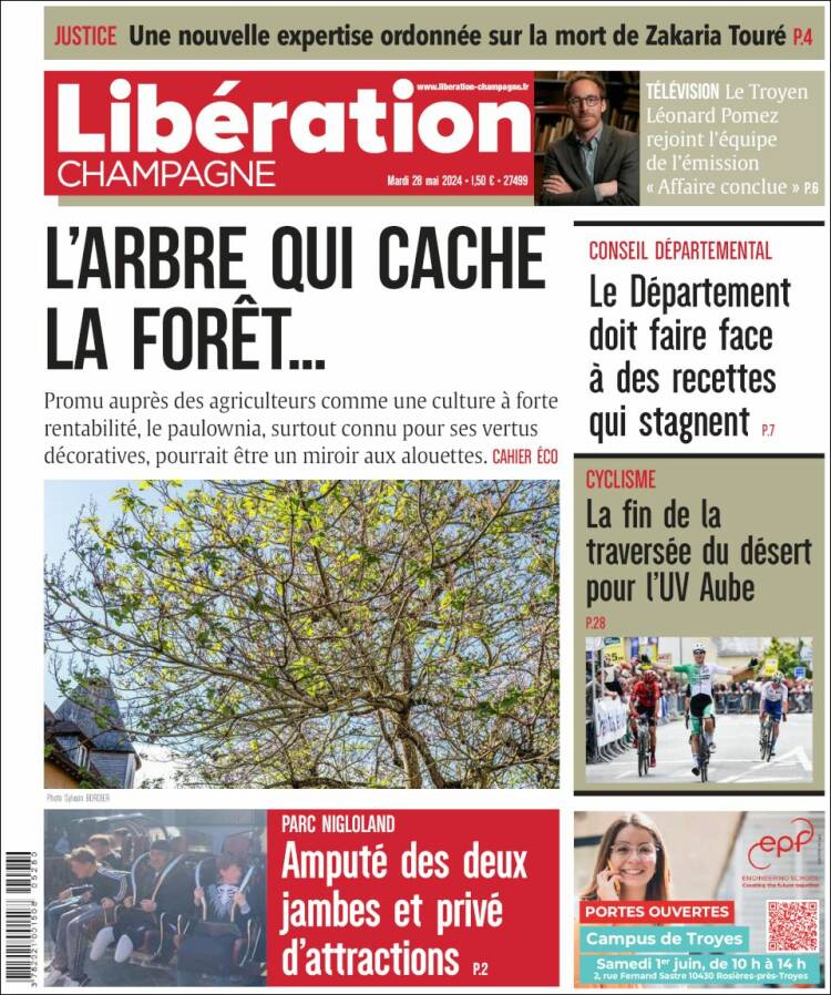 Portada de Libération Champagne (Francia)