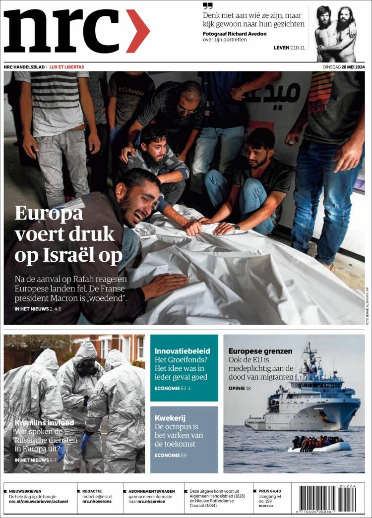 Portada de NRC Handelsblad (Pa&iacute;ses Bajos)