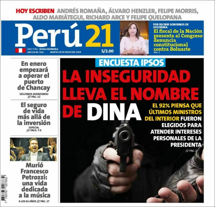 Portada de Perú 21 (Per&uacute;)