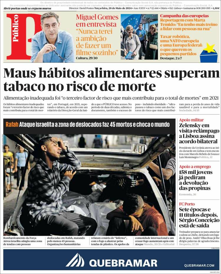 Portada de Público (Portugal)