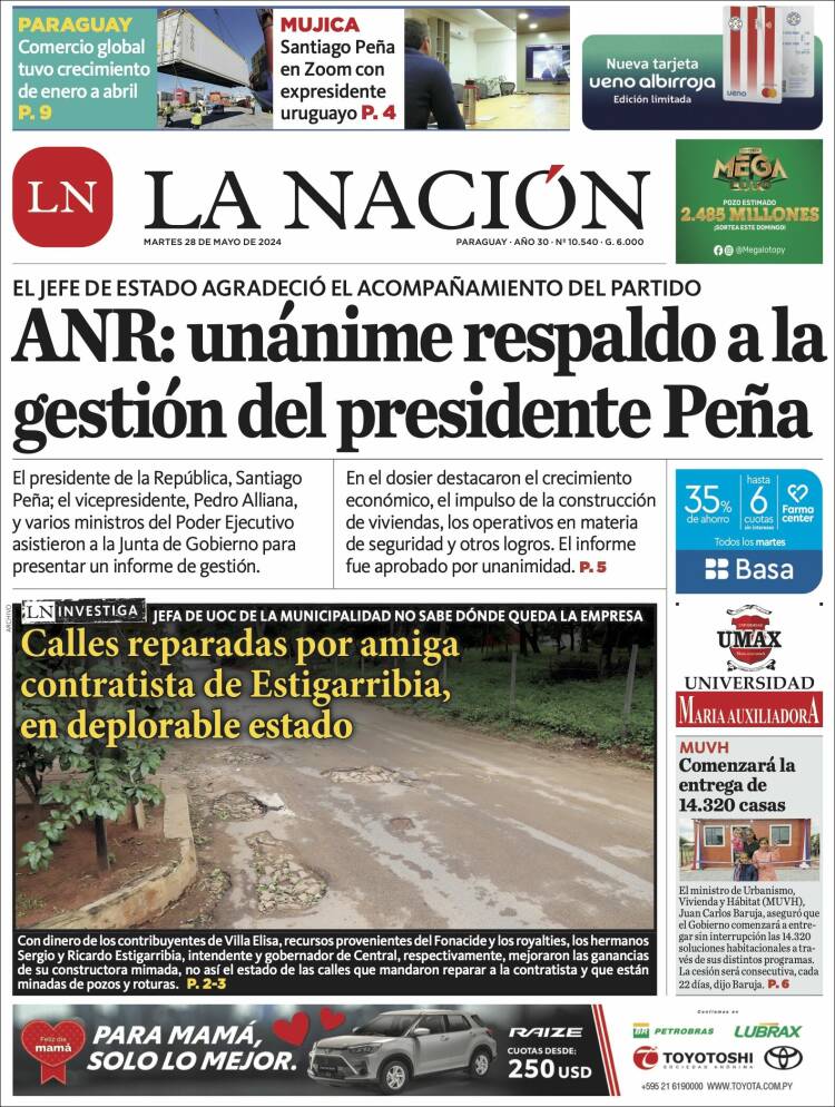 Portada de La Nación (Paraguay)
