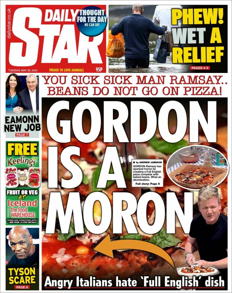 Portada de Daily Star (Reino Unido)