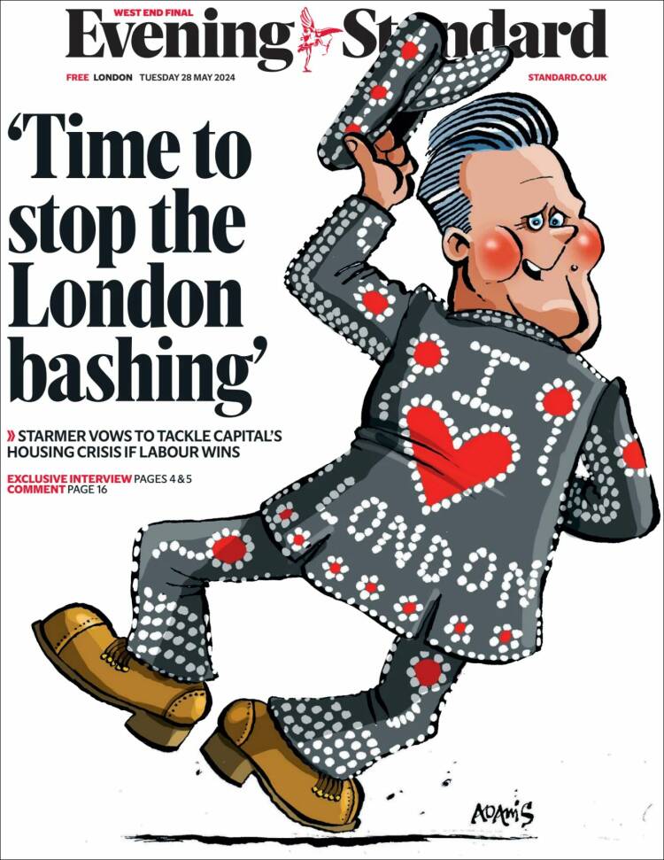 Portada de Evening Standard (Reino Unido)