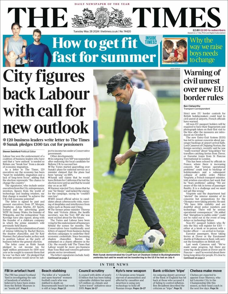 Portada de The Times (Reino Unido)
