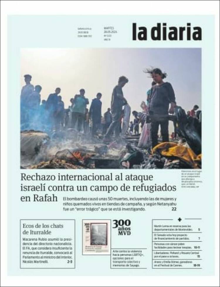 Portada de La Diaria (Uruguay)