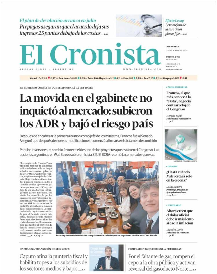 Portada de El Cronista Comercial (Argentina)