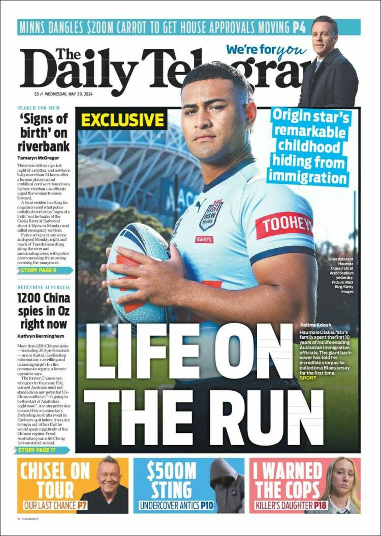 Portada de The Daily Telegraph (Australia)