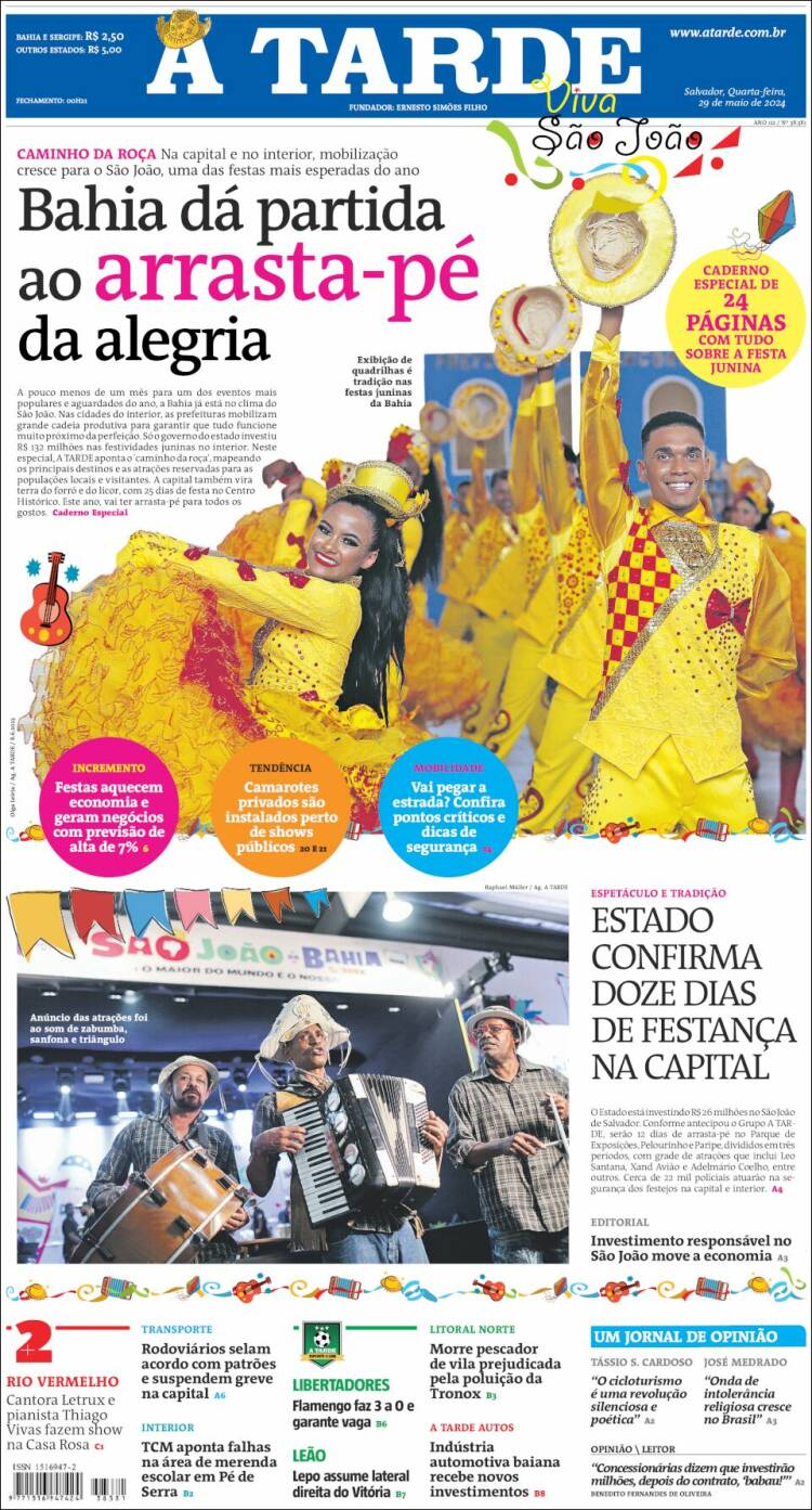 Portada de Diário A Tarde (Brasil)