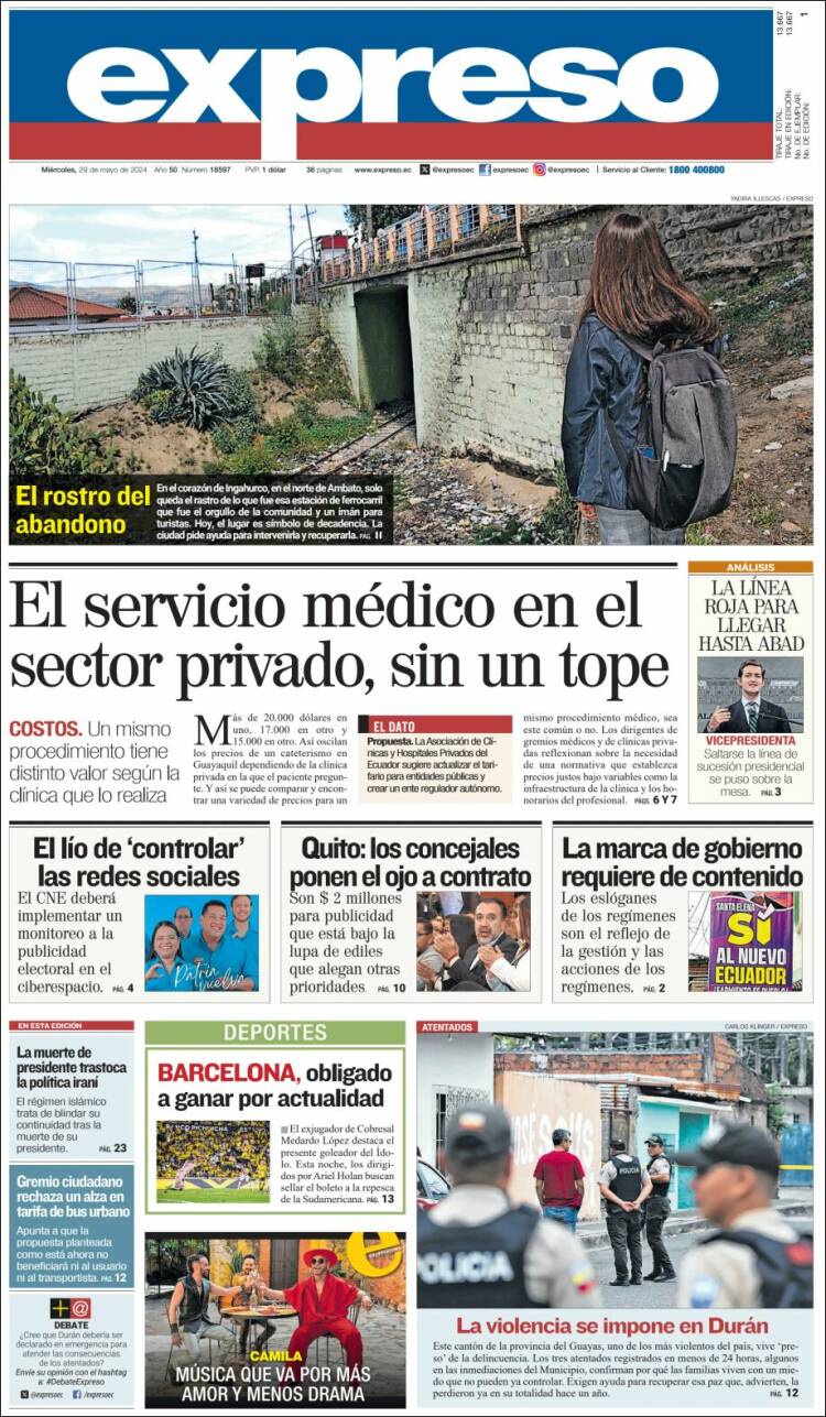 Portada de Expreso (Ecuador)