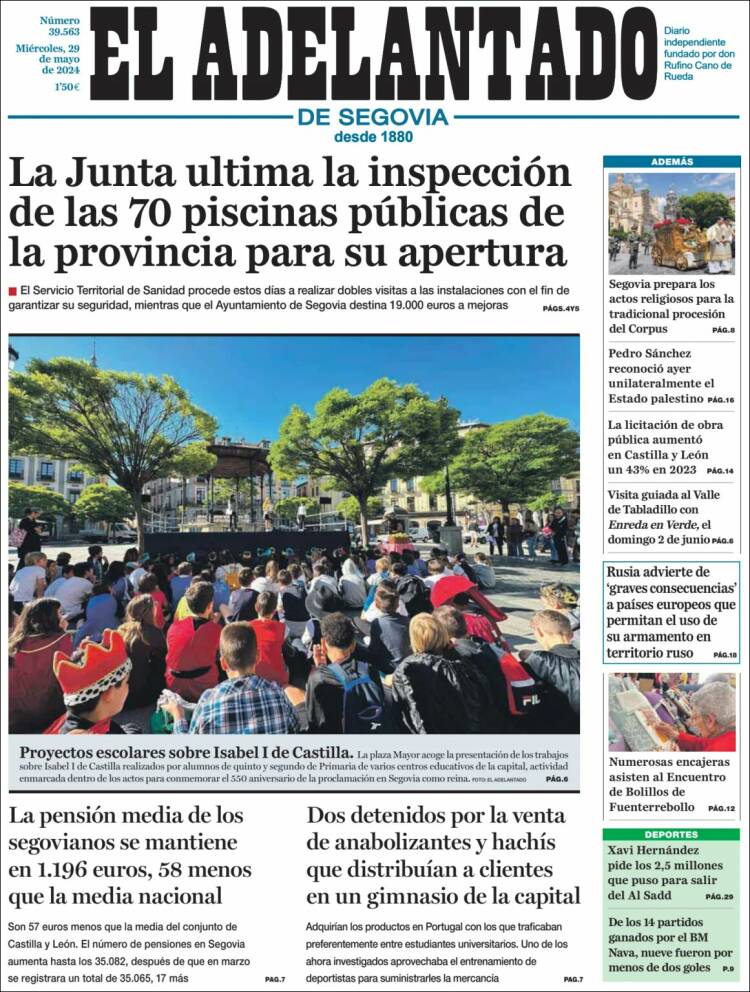 Portada de El Adelantado de Segovia (España)
