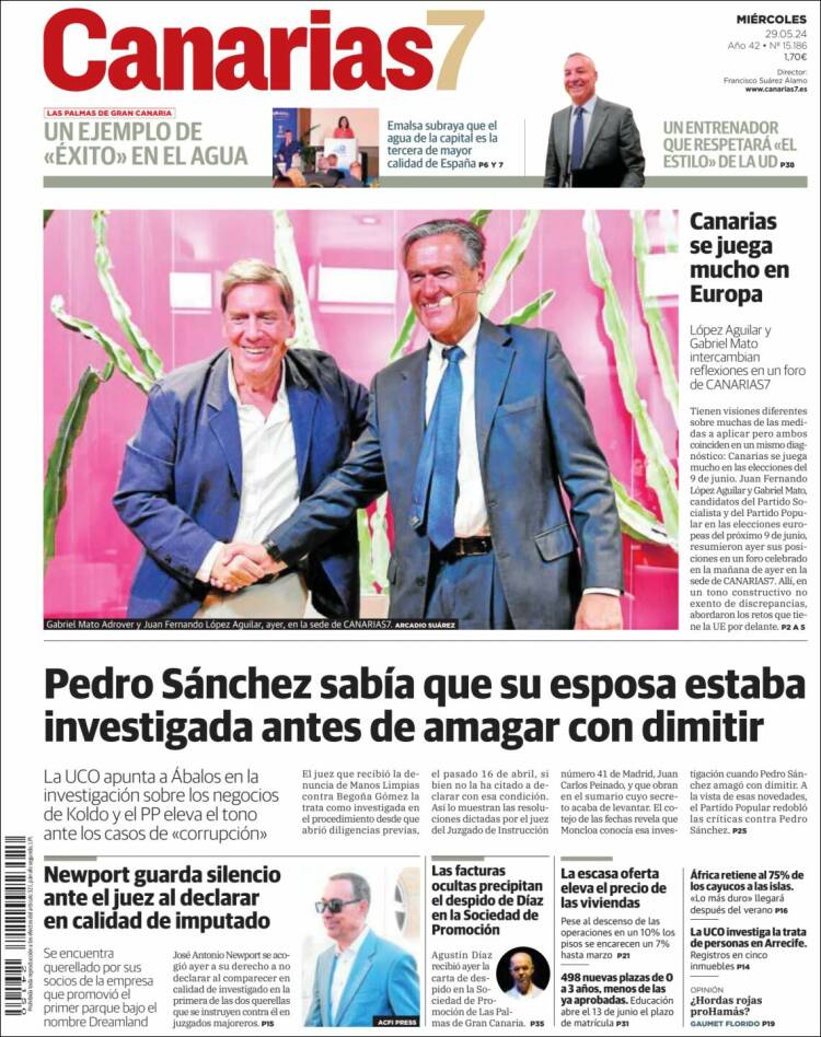 Portada de Canarias 7 (España)