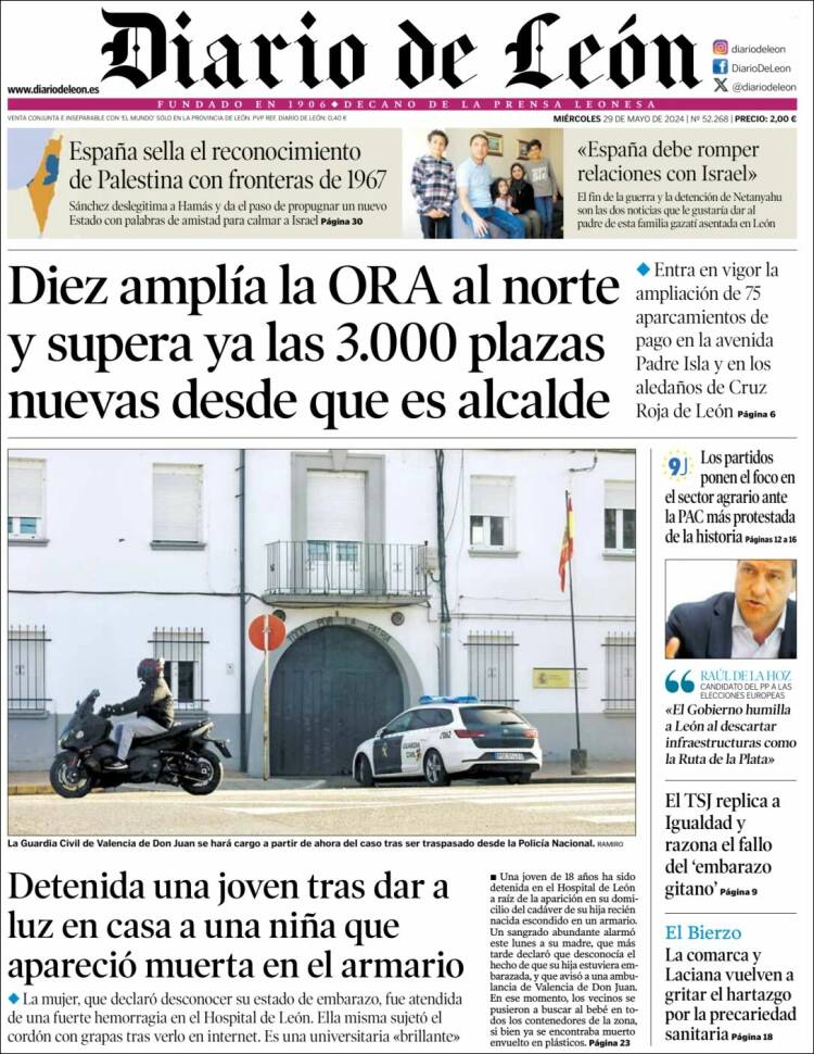 Portada de Diario de León (España)