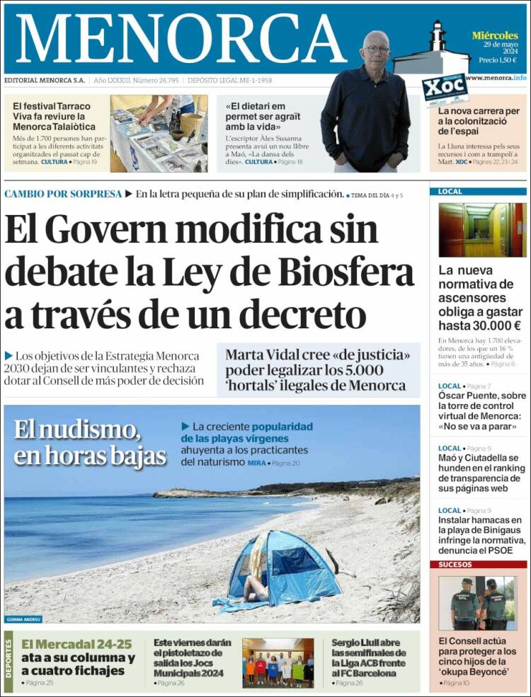 Portada de Menorca - Diario Insular (España)