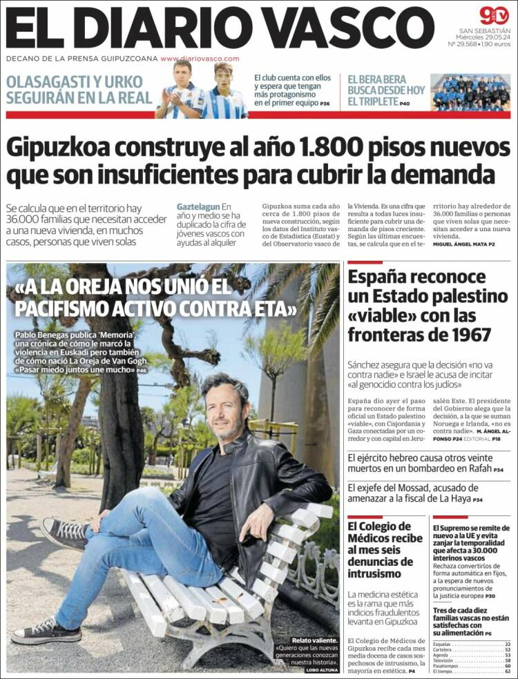 Portada de Diario Vasco (España)