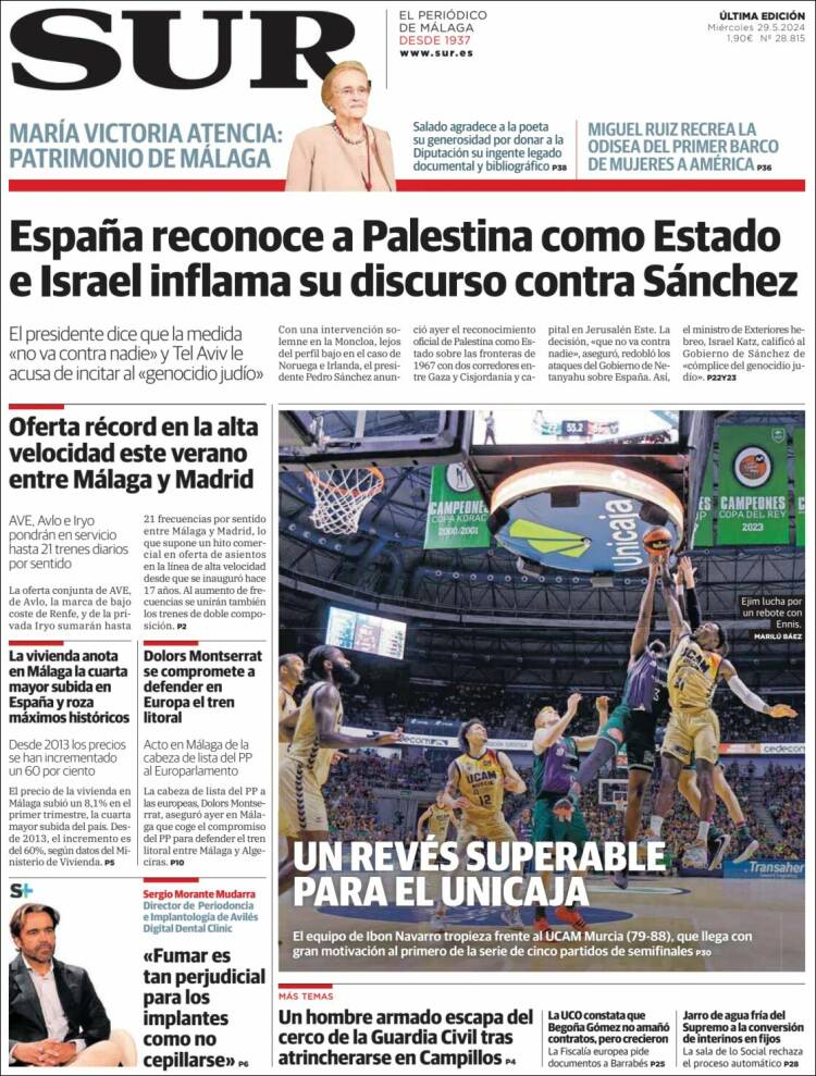 Portada de Diario el Sur (España)