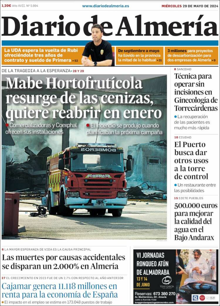 Portada de Diario de Almería (España)