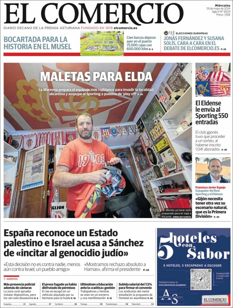 Portada de El Comercio - Gijón (España)