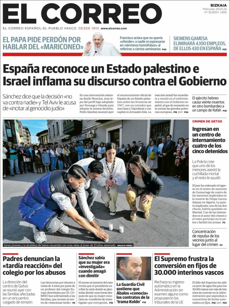 Portada de El Correo (España)