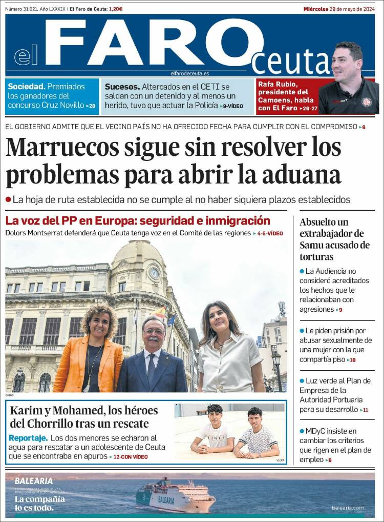 Portada de El Faro de Ceuta (España)