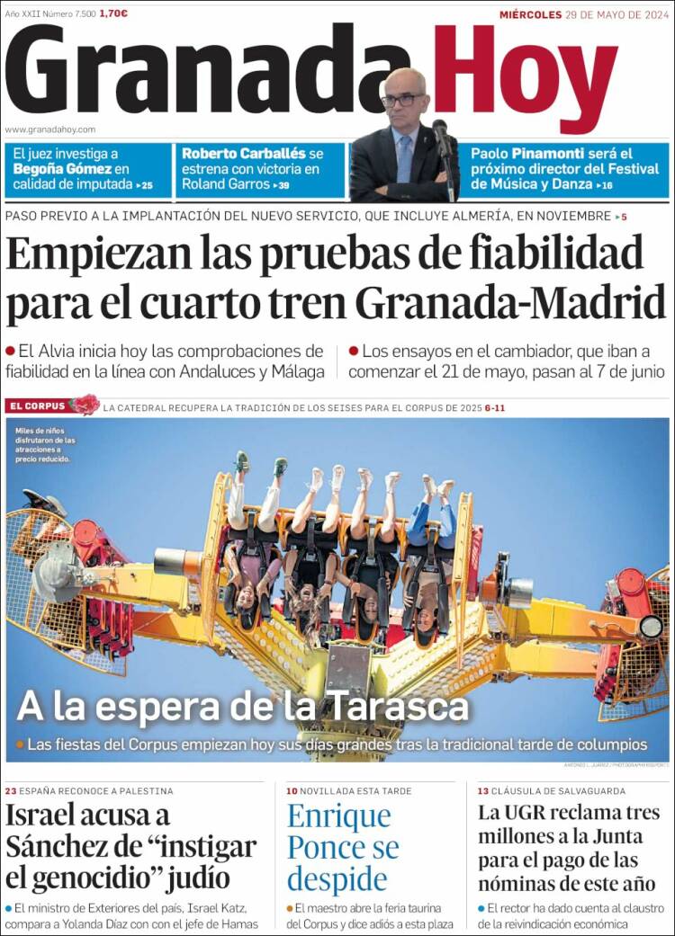 Portada de Granada Hoy (España)