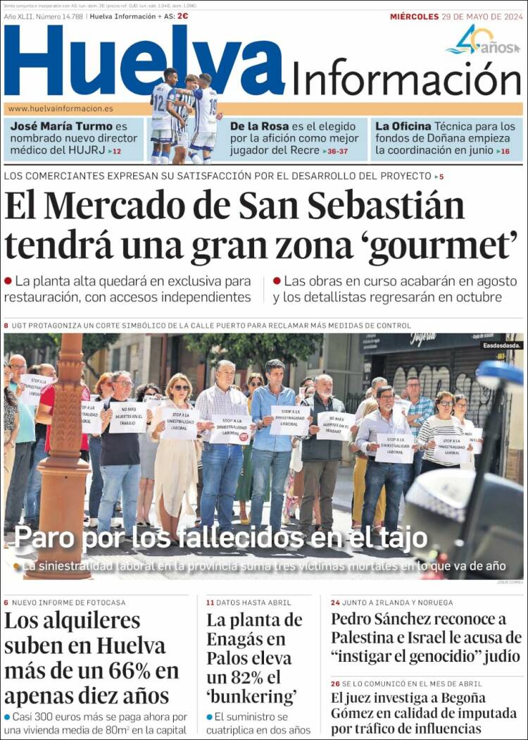 Portada de Huelva Información (España)