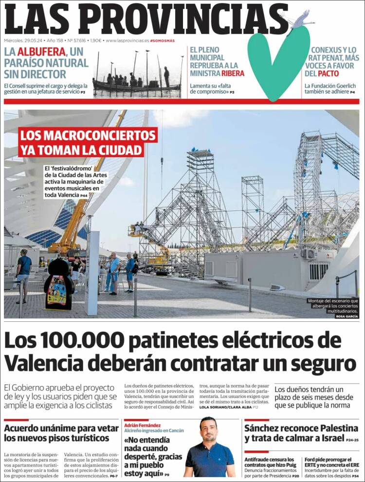Portada de Las Provincias (España)