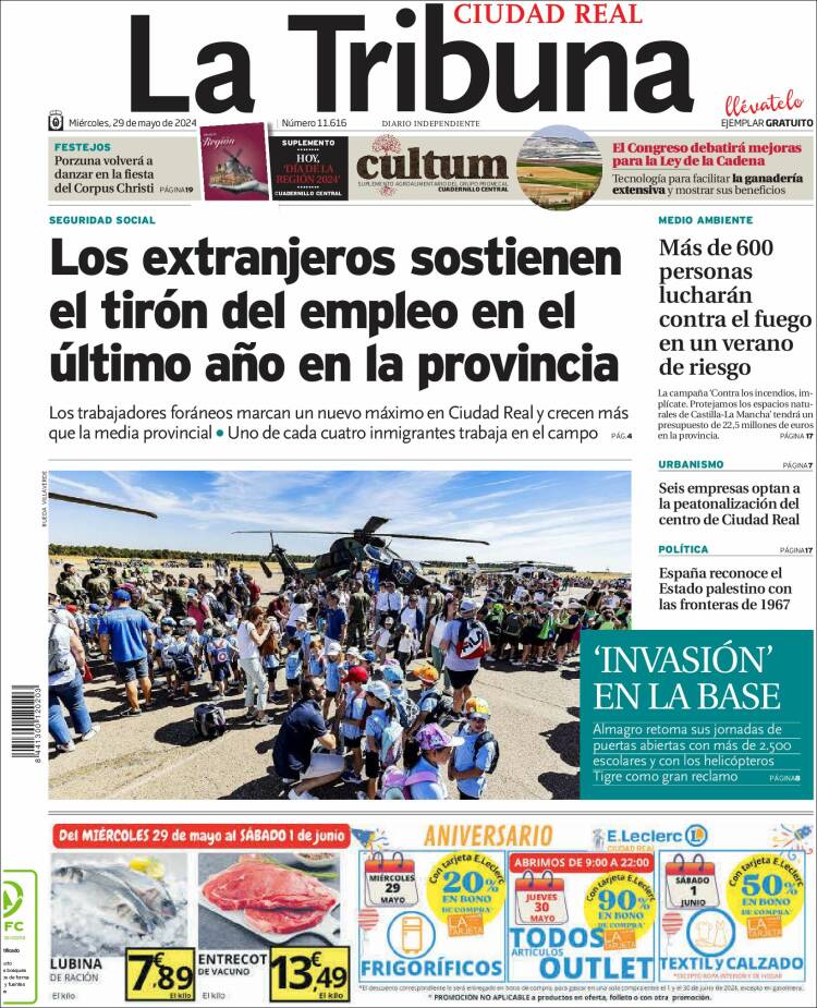 Portada de La Tribuna de Ciudad Real (Spain)