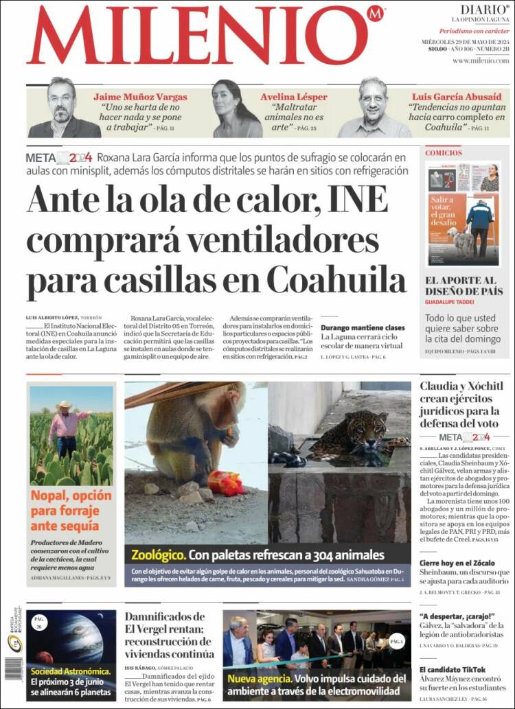 Portada de Milenio - Laguna (M&eacute;xico)