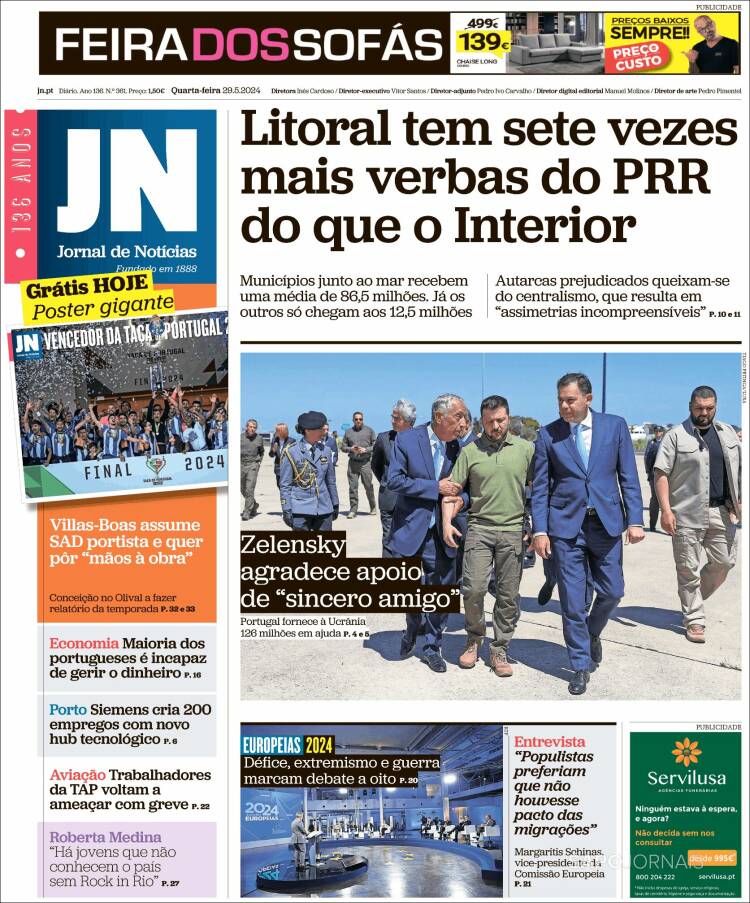 Portada de Jornal de Notícias (Portugal)