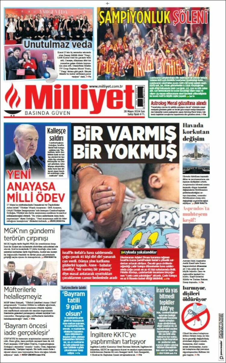 Portada de Milliyet (Turqu&iacute;a)