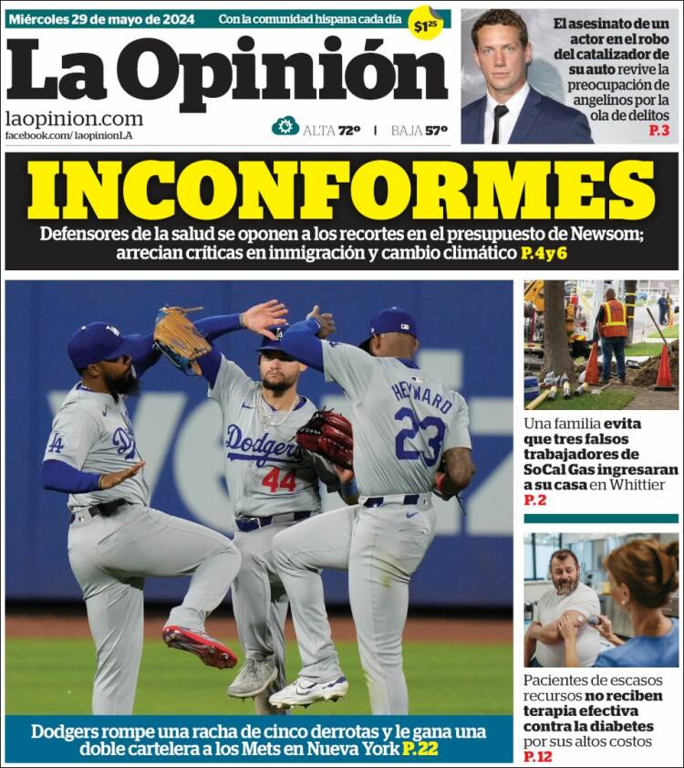 Portada de La Opinión (USA)