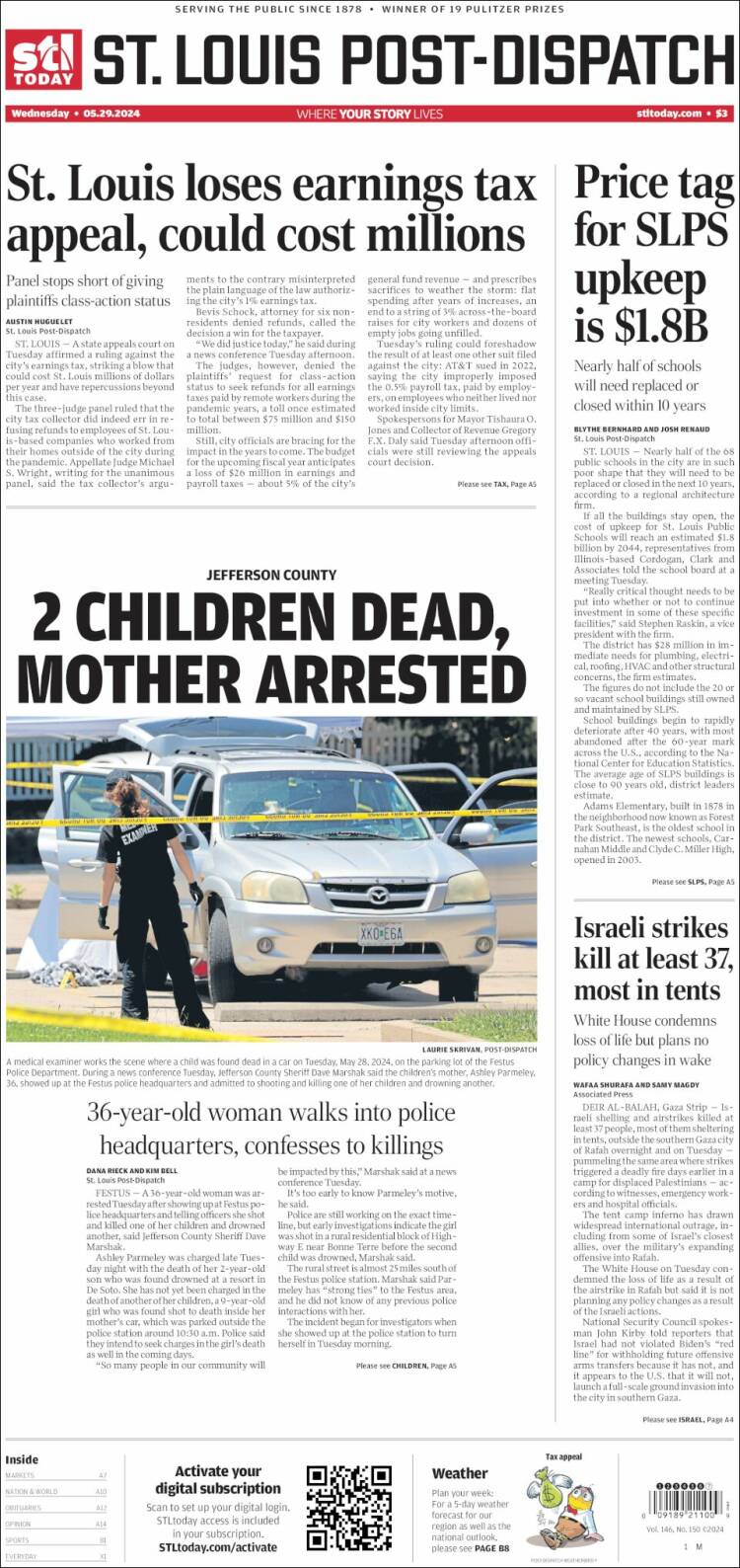 Portada de St. Louis Post-Dispatch (USA)